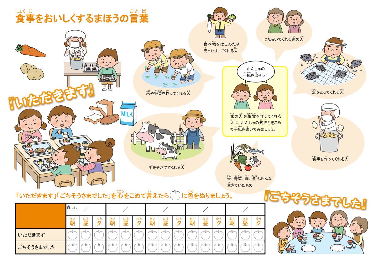 文部科学省 小学生用食育教材「たのしい食事つながる食育」